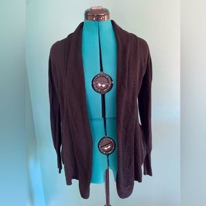 Anthropology Black Open Front Cardigan